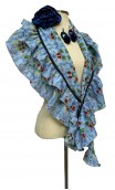 Blue Scarf , Earrings & Flower for Hair Set