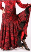 Gal Printed Flamenco Skirt Extra Godet