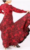 Falda Flamenca Gal Estampada Extra Godet