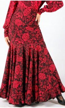 Gal Printed Flamenco Skirt Extra Godet