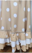 Falda Flamenca Cruzada Beige c/Lunares Blancos