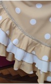 Falda Flamenca Cruzada Beige c/Lunares Blancos