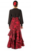 Printed Gal Flamenco Skirt w/Ruffles