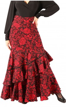 Printed Gal Flamenco Skirt w/Ruffles