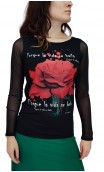 Blusa Flor Roja "Porque la vida"