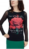 Blusa Flor Roja "Porque la vida"