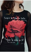 Blusa Flor Roja "Porque la vida"