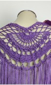 Conjunto Violeta de Franja de Crochê e Flor