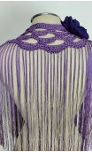 Conjunto Violeta Fleco de Crochet y Flor para el Pelo