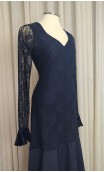 Black Lace Flamenco Dress w/Godet Skirt