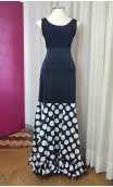 Black w/White Polka-dots Godet Petticoat w/Ruffle