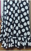 Black w/White Polka-dots Godet Petticoat w/Ruffle