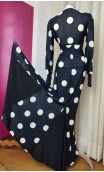 Black w/White Polka-Dots Flamenco Skirt & Top Set