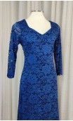 Blue Lace Flamenco Dress 3 Ruffles