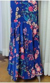 Conjunto Flamenco Falda & Blusa Azul Floral