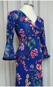 Conjunto Flamenco Falda & Blusa Azul Floral