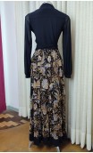 Flamenco Skirt w/ Black Floral Tulle Ruffles