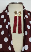 Brown Scarf & Earrings Set