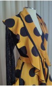 Mustard Color w/Black Polka-dots Apron & Scarf Set