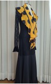 Mustard Color w/Black Polka-dots Apron & Scarf Set