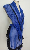 Blue w/Polka-dots Tulle Apron & Scarf Set