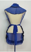 Blue w/Polka-dots Tulle Apron & Scarf Set