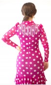 Mantoncillo Flamenco Pink c/Lunares Blancos c/Flecos