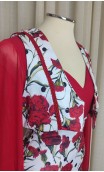 Conjunto Flamenco Claveles Chaleco y Falda c/ Volantes