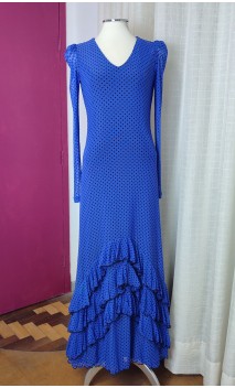 Vestido Rita de Tule Lunarcitos c/ Babados