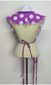 Conjunto Roxo e Branco de Xale Estampado, Brincos de Crochê e Flor