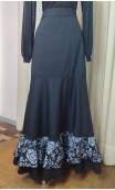 Floral Black Wrap Over Flamenco Skirt