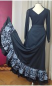 Floral Black Wrap Over Flamenco Skirt