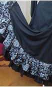 Floral Black Wrap Over Flamenco Skirt