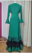 Conjunto Flamenco Falda & Blusa Verde c/Negro