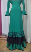 Conjunto Flamenco Falda & Blusa Verde c/Negro