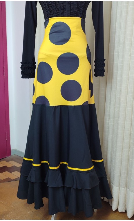 Yellow & Black Flamenco Skirt