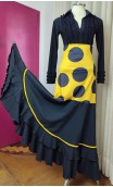 Yellow & Black Flamenco Skirt