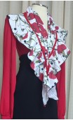 Skirt & Scarf Black, White & Red Flamenco Set