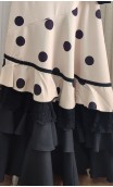 Beige w/Black Polka-dots Flamenco Skirt