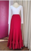 Red Wrap Over Flamenco Skirt