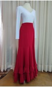 Red Wrap Over Flamenco Skirt