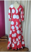 Vestido Flamenco Rojo c/Lunares Blancos