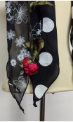 2 Scarfs , Earrings & Satin Tread w/Flowers Set