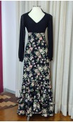 Falda Flamenca Negra Floral c/ 3 Volantes