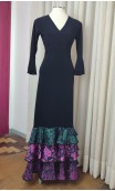 Black Flamenco Skirt w/ Colorful Ruffles