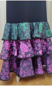 Black Flamenco Skirt w/ Colorful Ruffles