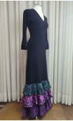 Black Flamenco Skirt w/ Colorful Ruffles