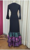 Black Flamenco Skirt w/ Colorful Ruffles