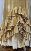 Yellow Velvet Flamenco Skirt w/Ruffles