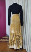 Saia Flamenca de Veludo Amarelo c/Babados